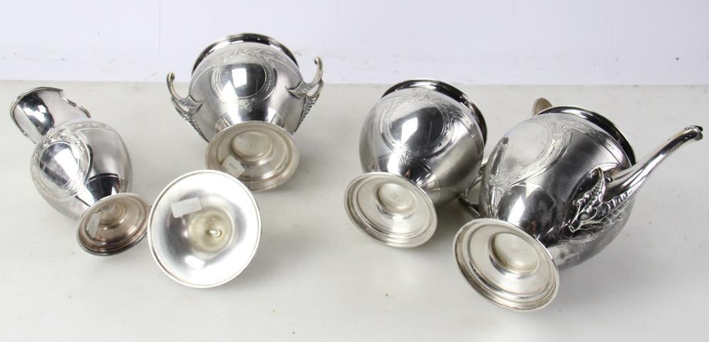 19thC American Coin Silver Tea Set - 13