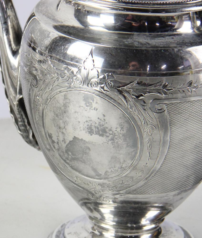 19thC American Coin Silver Tea Set - 3