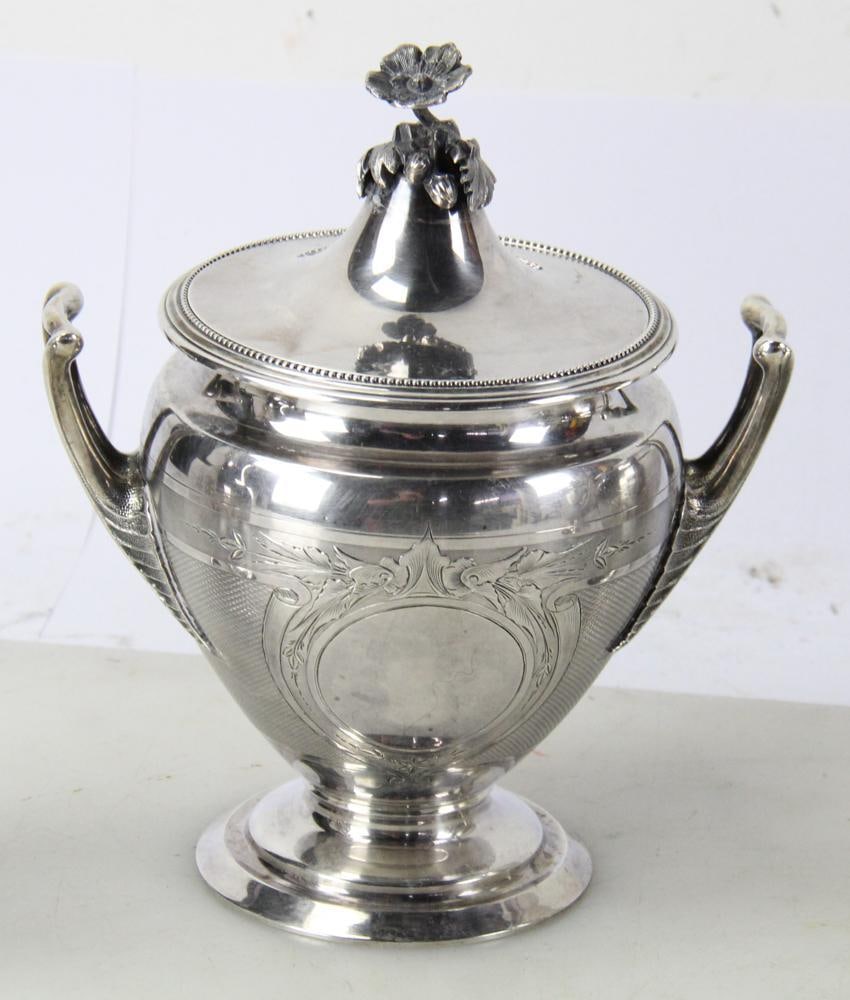 19thC American Coin Silver Tea Set - 5