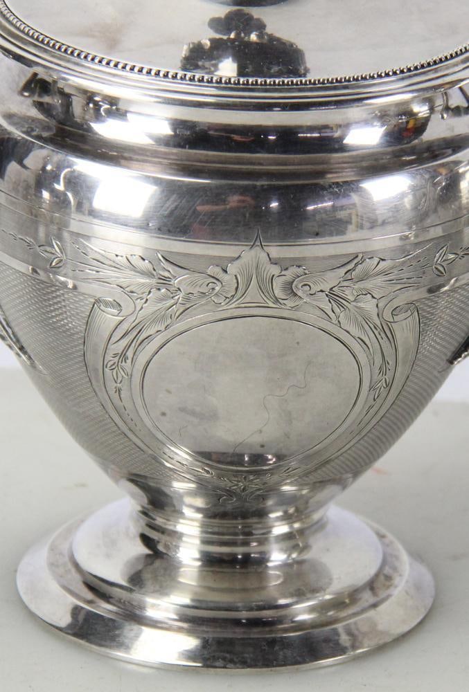 19thC American Coin Silver Tea Set - 6
