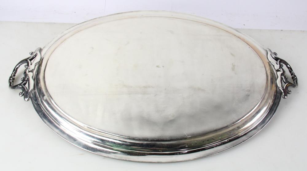 Victorian Silverplate Tray with Engravings - 8