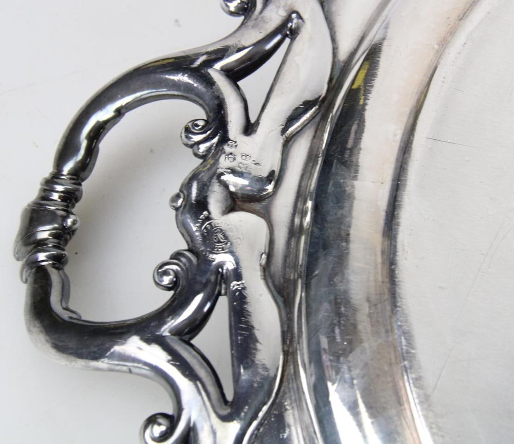 Victorian Silverplate Tray with Engravings - 9