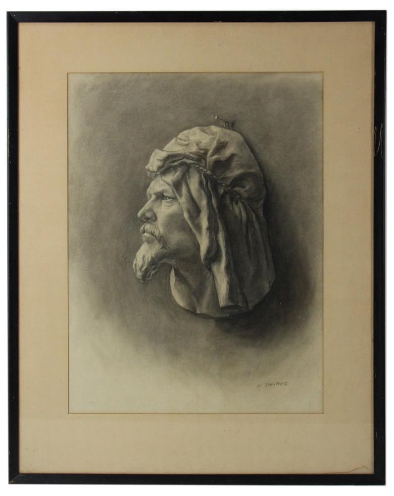 A. Prince, Drawing "Buste, Eines Arabs on Nubian" (1 of 9)