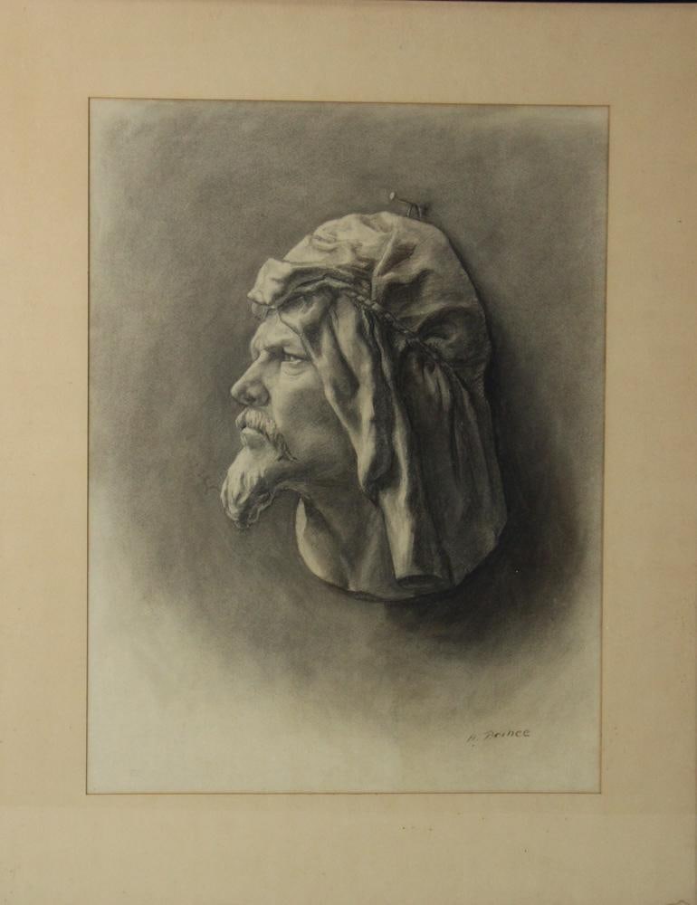 A. Prince, Drawing "Buste, Eines Arabs on Nubian" - 2