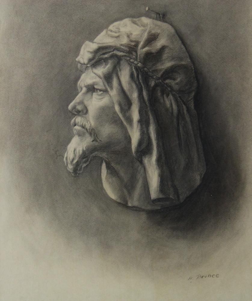 A. Prince, Drawing "Buste, Eines Arabs on Nubian" - 3