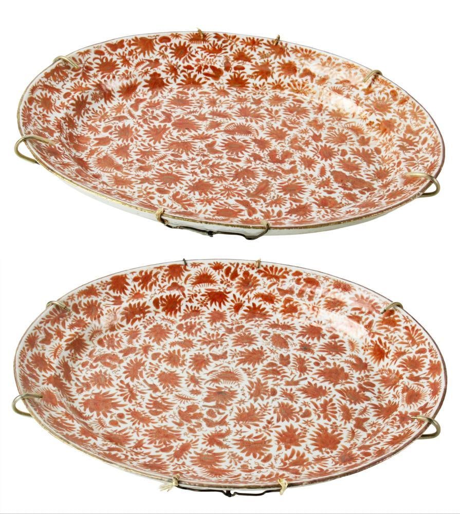 Two 19thC Chinese Export Chargers, Fitzhugh Orange Peel (1 of 18)