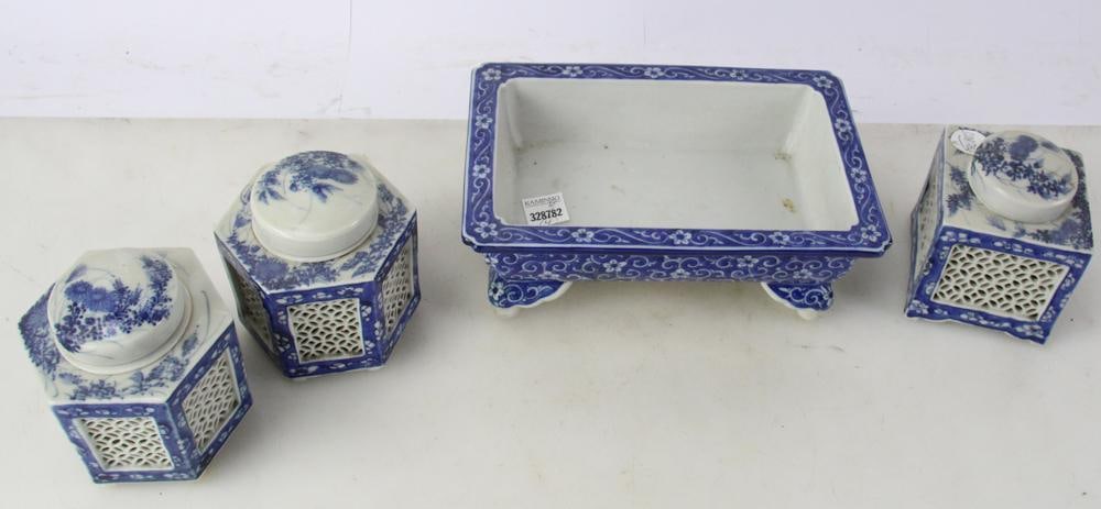 Three Ceramic Cricket Boxes, Planter - 5