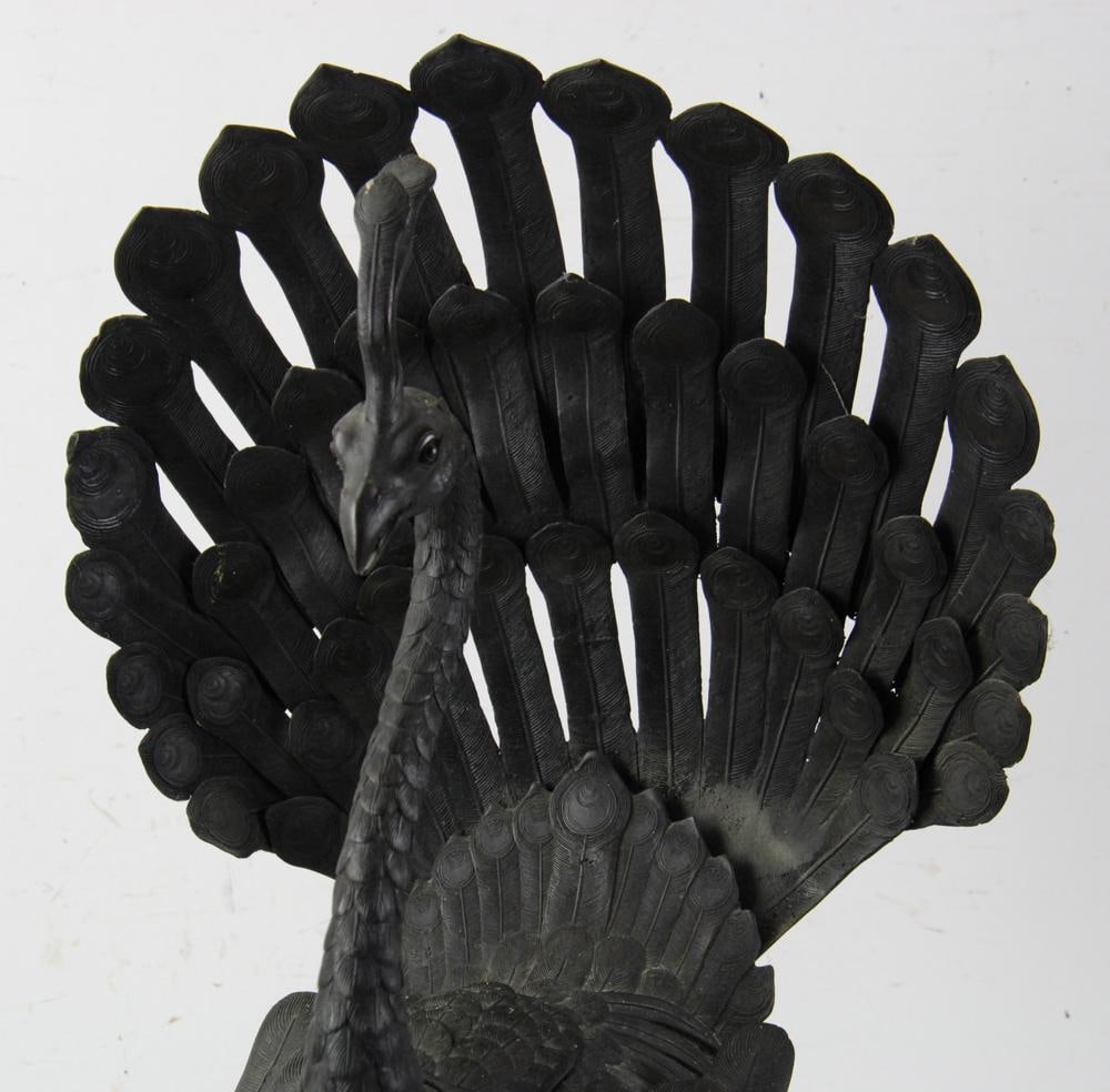 Antique Bronze Peacock - 3