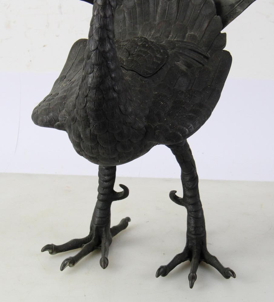 Antique Bronze Peacock - 4