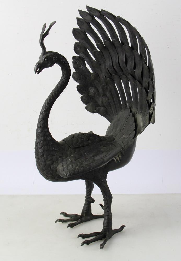Antique Bronze Peacock - 5
