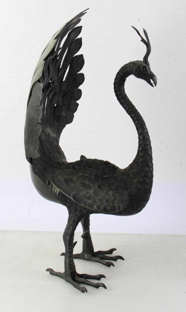Antique Bronze Peacock - 7