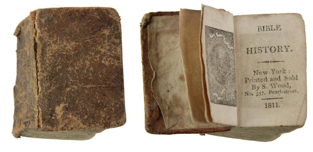 Miniature Bible History, 1811: Miniature Bible History, 1811, 2 x 1 1/2. Provenance: Estate of the late Joseph W. Haley, of Pride's Crossing, Massachusetts.