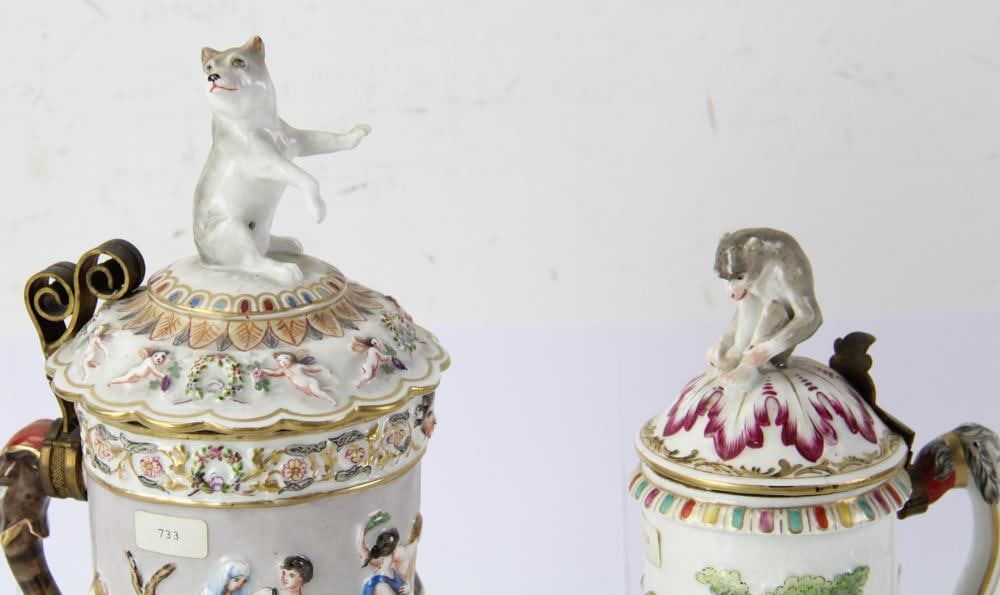 Italian Capodimonte Tankards - 2