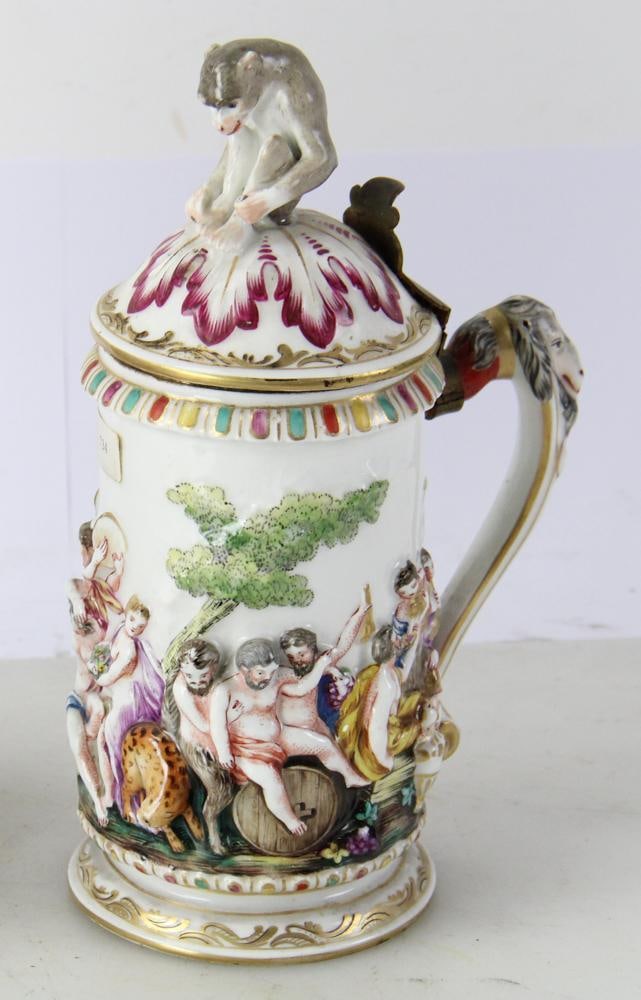 Italian Capodimonte Tankards - 4