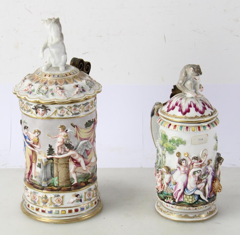 Italian Capodimonte Tankards - 5