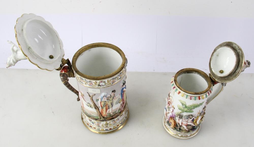 Italian Capodimonte Tankards - 8