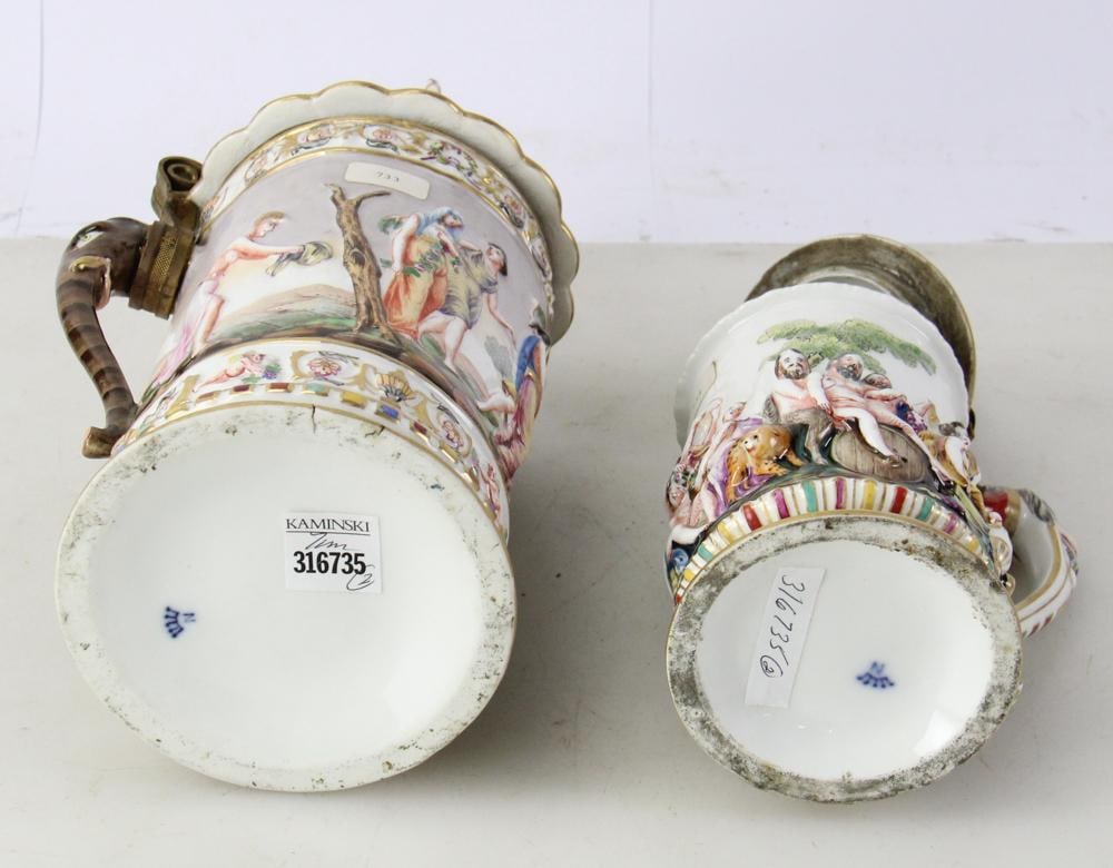Italian Capodimonte Tankards - 9