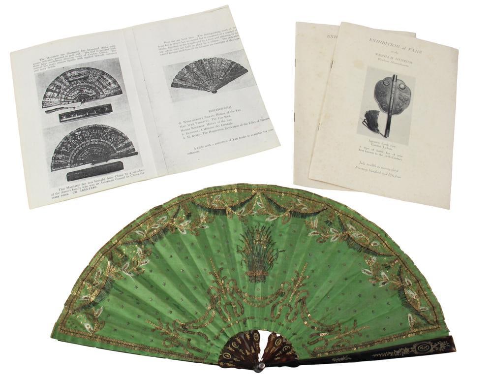 Set of 19thC French Fans: 19th century French fans, set of (7), 8 x 15. Provenance: Estate of the late Joseph W. Haley, of Pride's Crossing, Massachusetts.