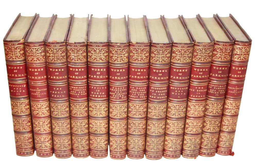 Works of Parkman, (12) Volumes: Works of Parkman, (12) volumes. Provenance: Estate of the late Joseph W. Haley, of Pride's Crossing, Massachusetts.