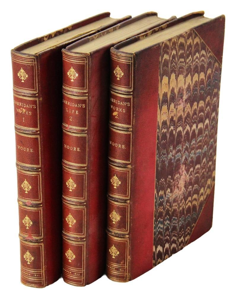 Sheridan's Works, (3) Volumes: Sheridan's works, (3) volumes. Provenance: Estate of the late Joseph W. Haley, of Pride's Crossing, Massachusetts.