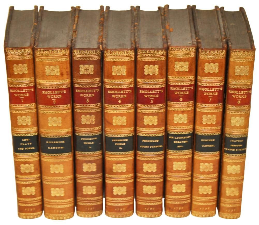 Smollet's Works, (8) Volumes: Smollet's works, (8) volumes. Provenance: Estate of the late Joseph W. Haley, of Pride's Crossing, Massachusetts.