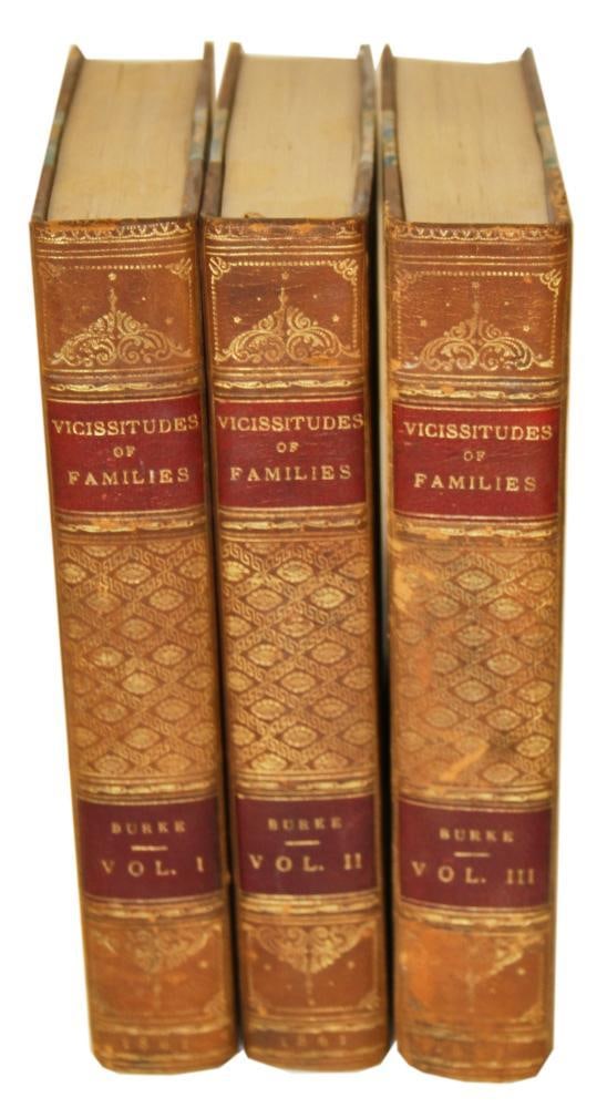 Vicissitudes of Families, 1861, (3) Volumes: Vicissitudes of Families, 1861, (3) volumes. Provenance: Estate of the late Joseph W. Haley, of Pride's Crossing, Massachusetts.