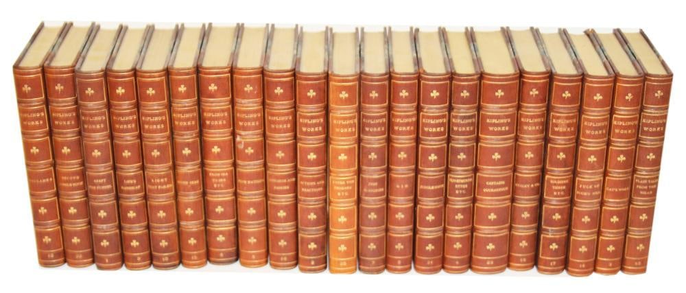 Rudyard Kipling's Works, 1909, (21) Volumes: Rudylard Kipling's works, 1909, (21) volumes. Provenance: Estate of the late Joseph W. Haley, of Pride's Crossing, Massachusetts.