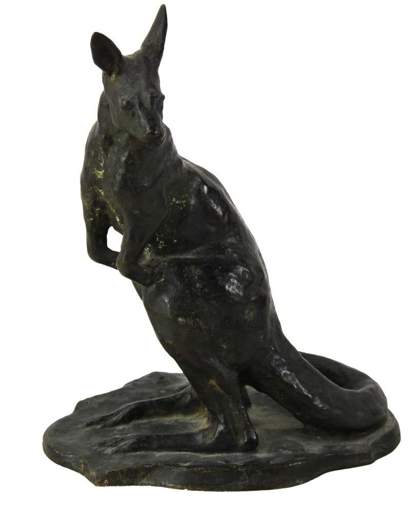 Bronze Sculpture of a Kangaroo: Bronze sculpture of a kangaroo. Provenance: Estate of the late Joseph W. Haley, of Pride's Crossing, Massachusetts.
