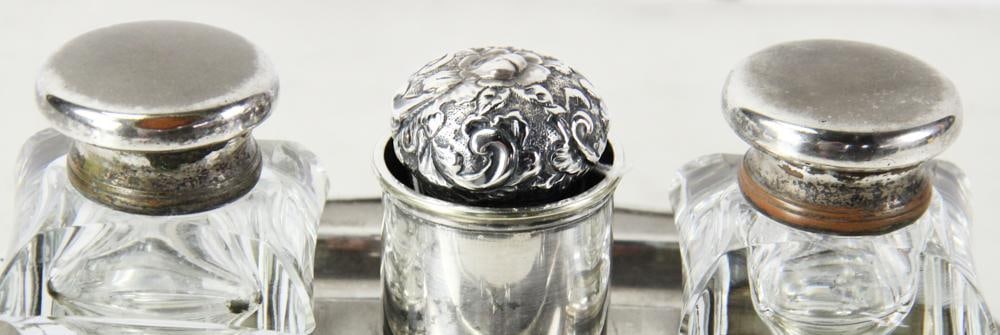 English Silver Inkstand - 3