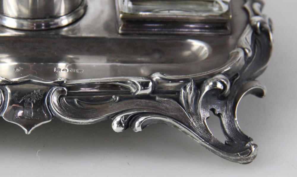 English Silver Inkstand - 4