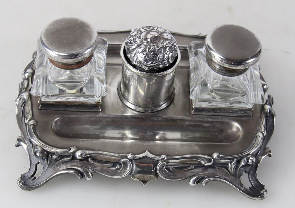 English Silver Inkstand - 6
