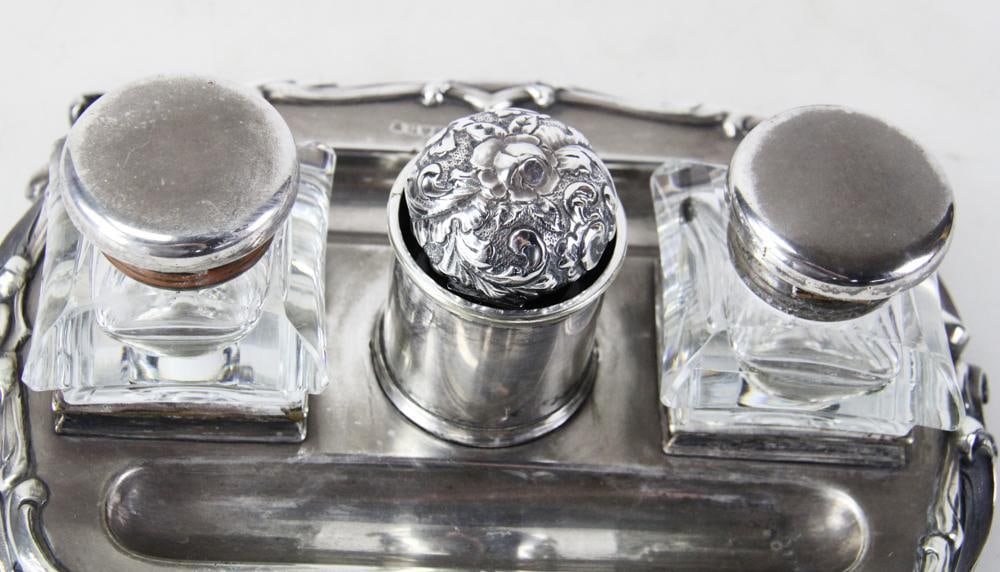 English Silver Inkstand - 7