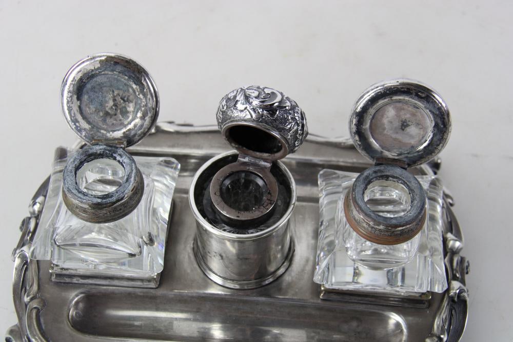 English Silver Inkstand - 9