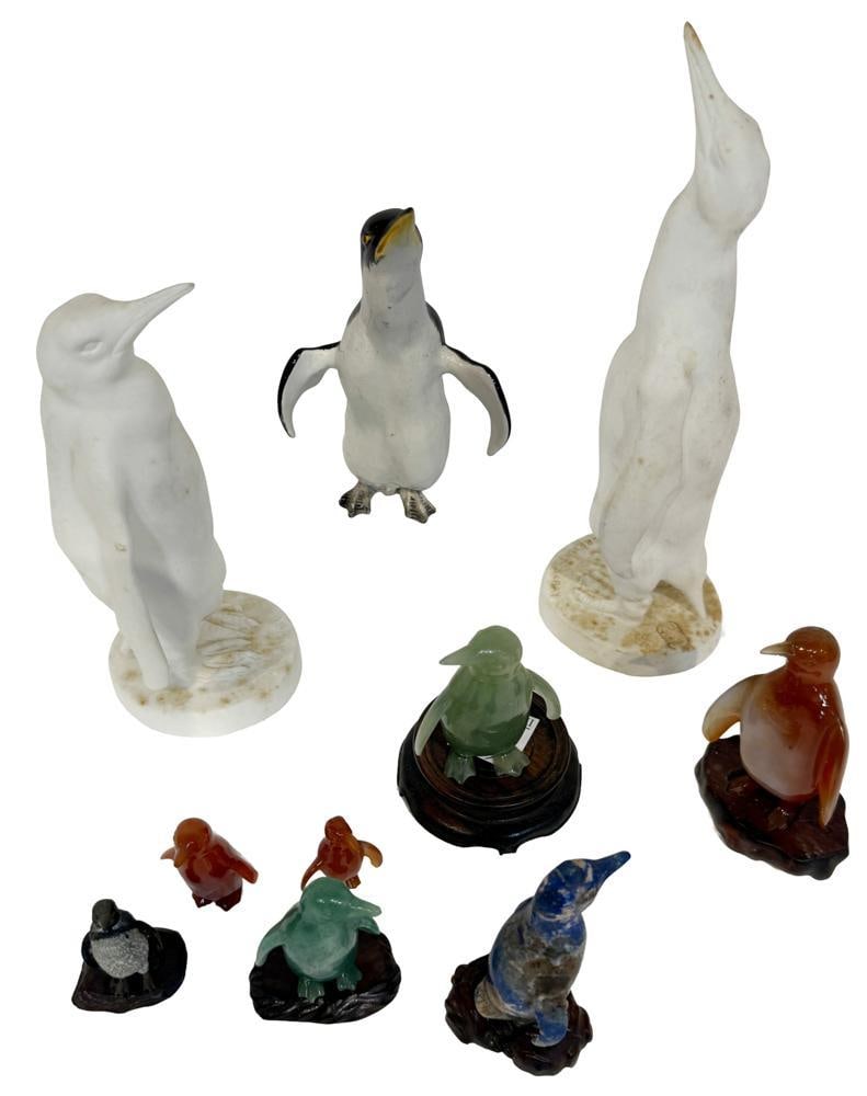 Chinese Penguins, Jade, Agate, Lapis, Porcelain (1 of 9)
