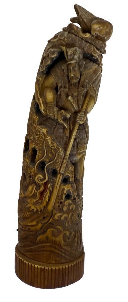 18th/19thC Japanese Carved Warrior (1 of 3)