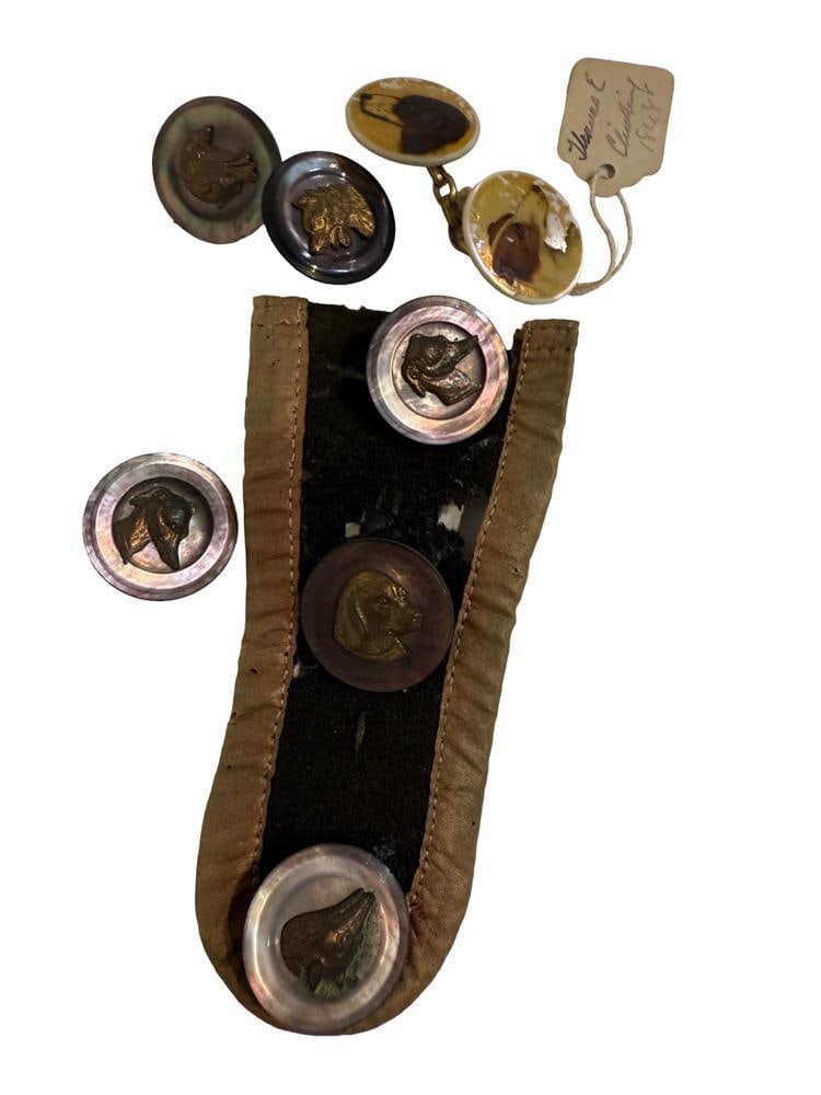 19thC Animal Buttons: 19th century animal buttons. Provenance: Estate of the late Joseph W. Haley, of Pride's Crossing, Massachusetts.
