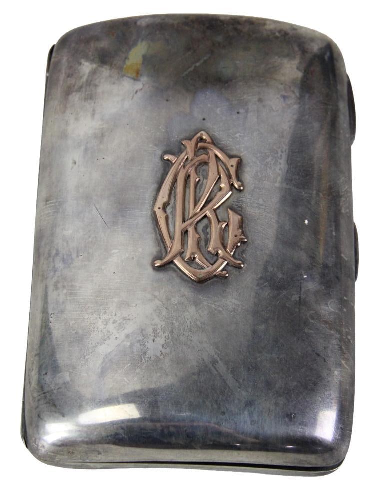 Colonel Chickering Silver Cigar Case with Gold Initials (1 of 8)