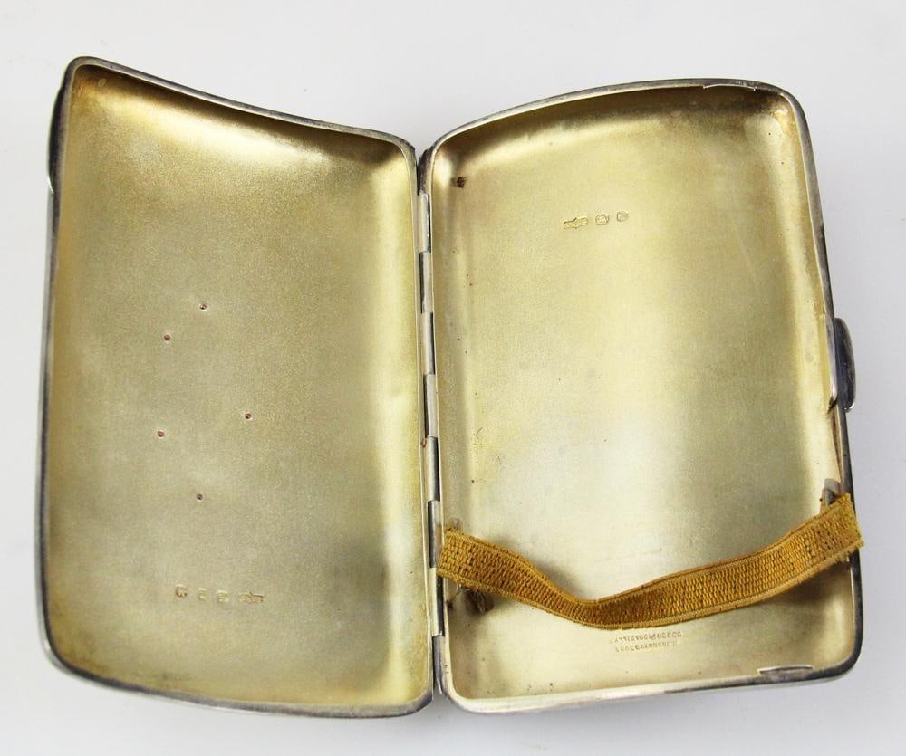 Colonel Chickering Silver Cigar Case with Gold Initials - 5