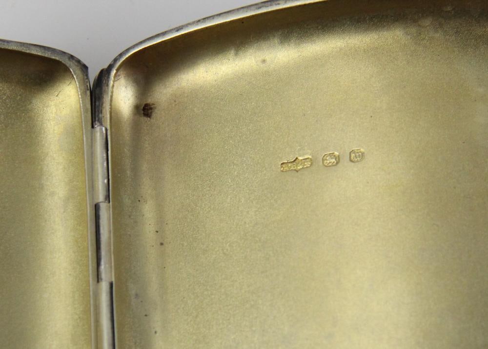 Colonel Chickering Silver Cigar Case with Gold Initials - 6