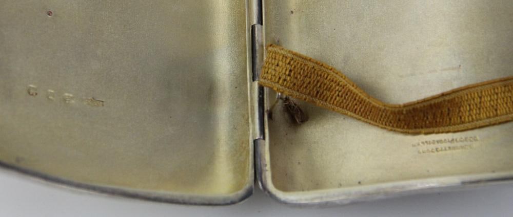 Colonel Chickering Silver Cigar Case with Gold Initials - 7