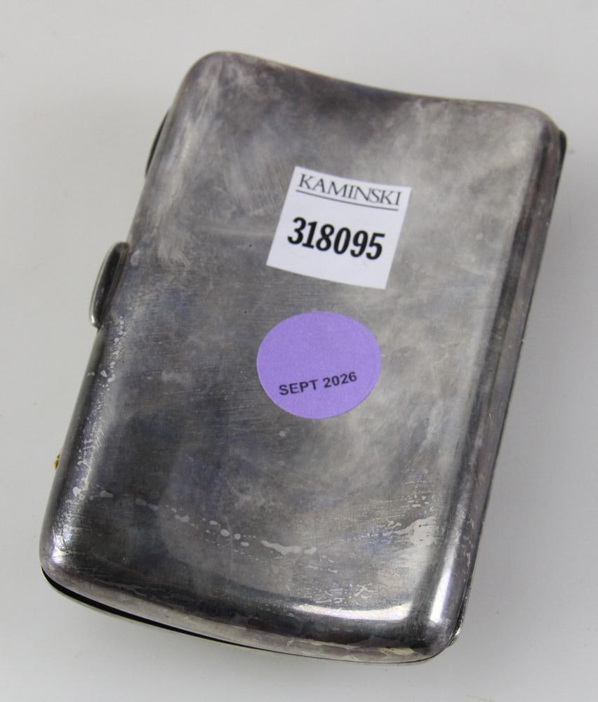 Colonel Chickering Silver Cigar Case with Gold Initials - 8