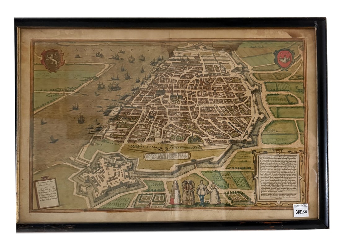 Early Colored Map, Antwerp