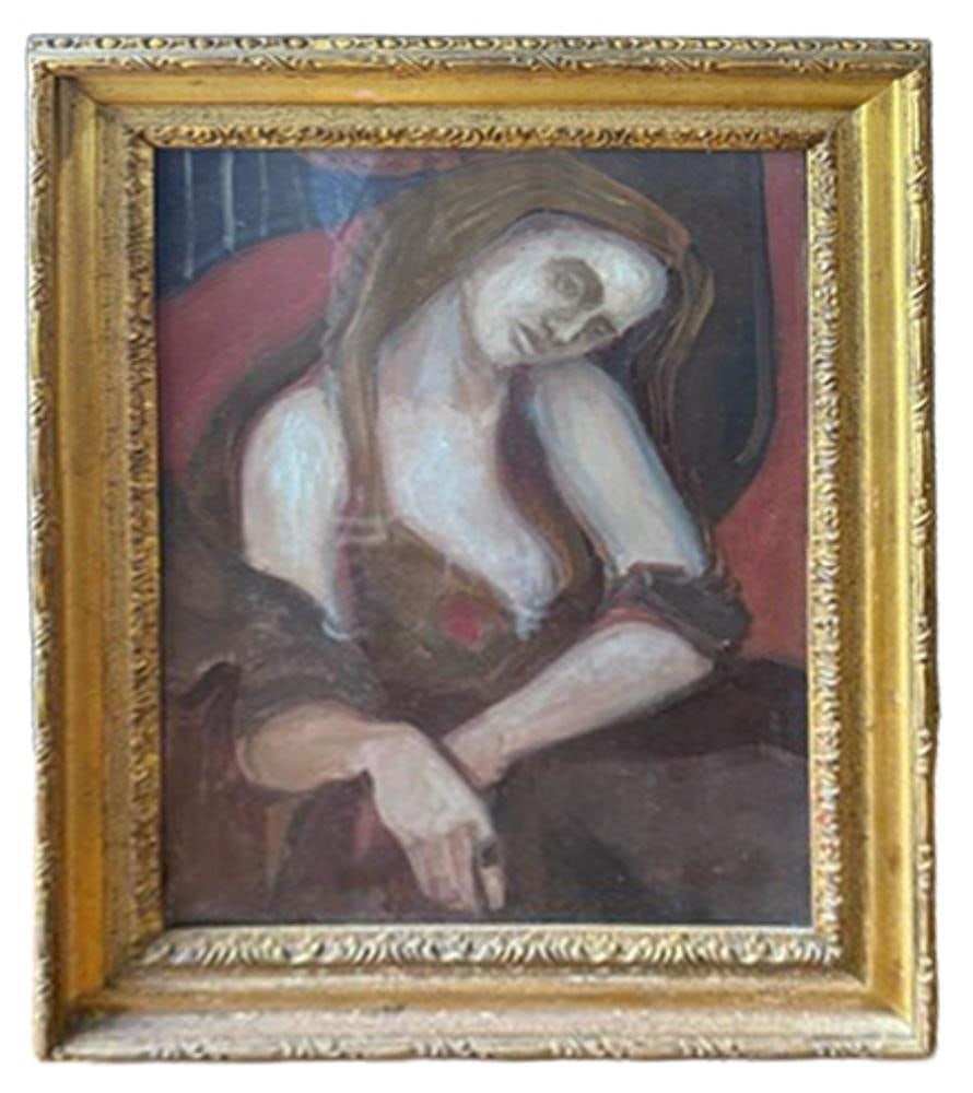 Girl with Long Hair, Oil on Canvas: Girl with long hair, oil on canvas, 22" x 16", framed 28" x 22". Provenance: Estate of the late Joseph W. Haley, of Pride's Crossing, Massachusetts.