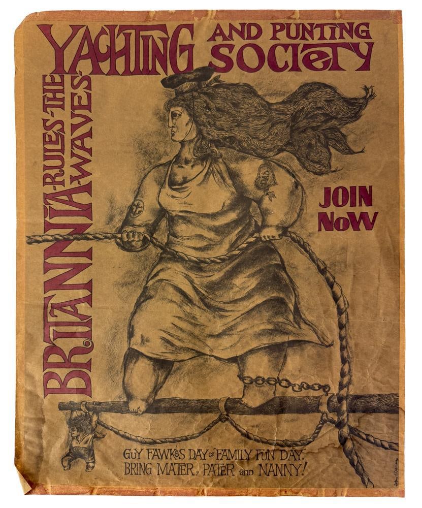 Yachting and Punting Society Poster: Yachting and punting society poster, 24" x 18". Provenance: Estate of the late Joseph W. Haley, of Pride's Crossing, Massachusetts.
