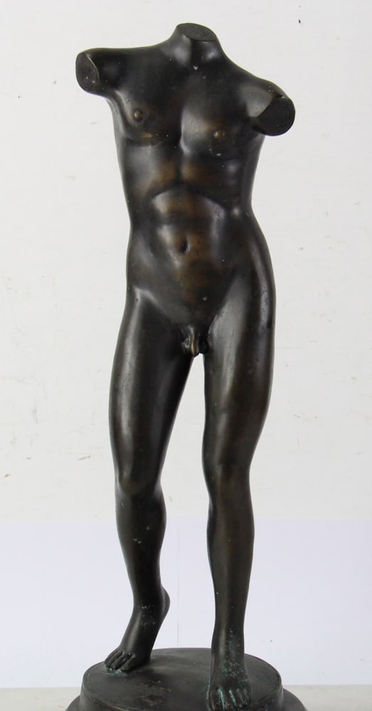 Classical Bronze Nude on Black Marble Base - 2