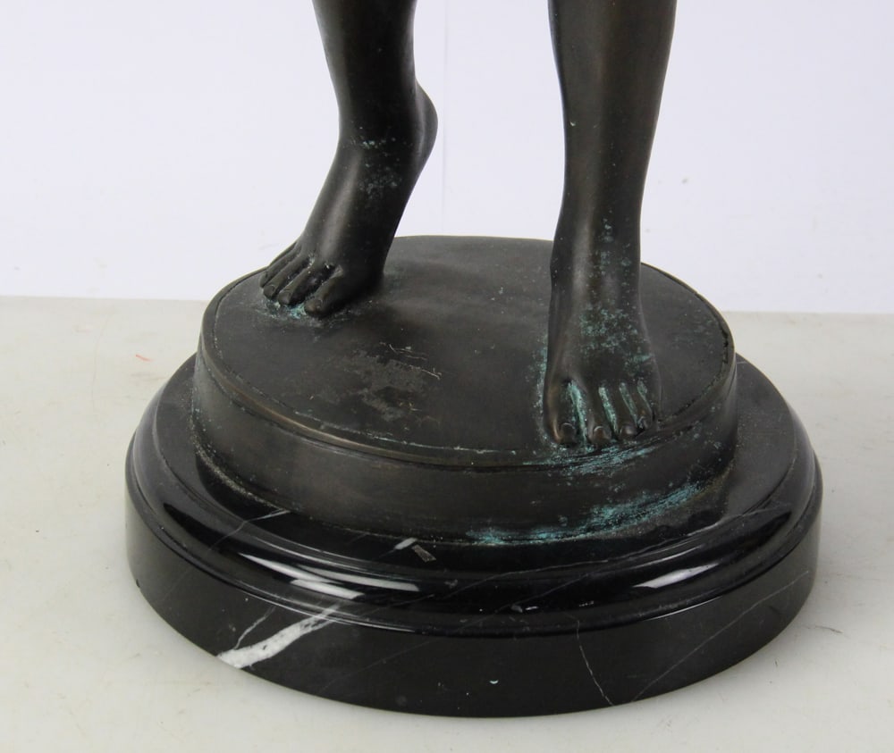 Classical Bronze Nude on Black Marble Base - 5