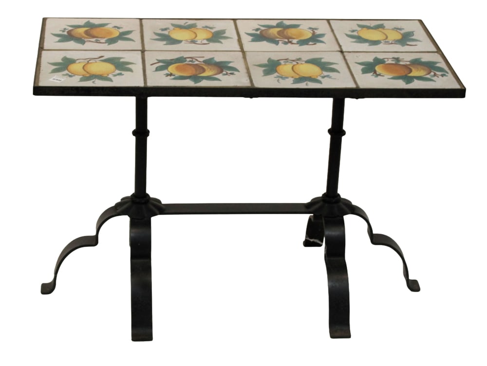 Wrought Iron Tile Top Long Low Table (1 of 6)