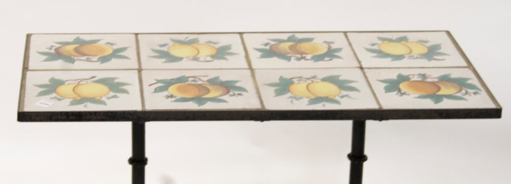 Wrought Iron Tile Top Long Low Table - 2