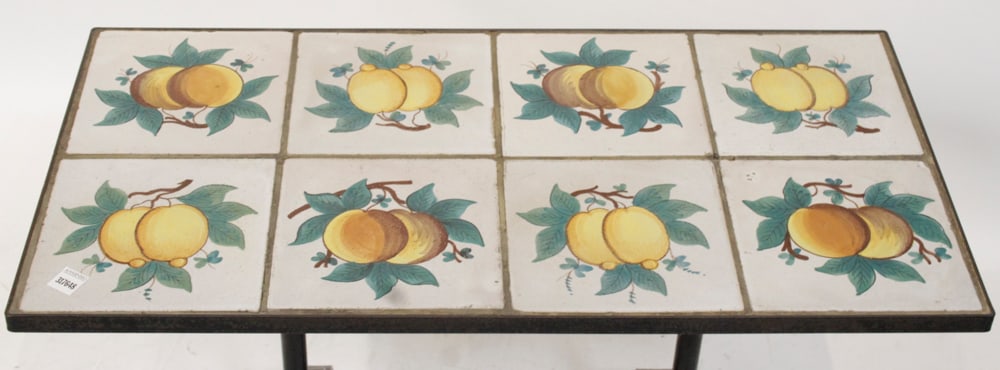 Wrought Iron Tile Top Long Low Table - 6