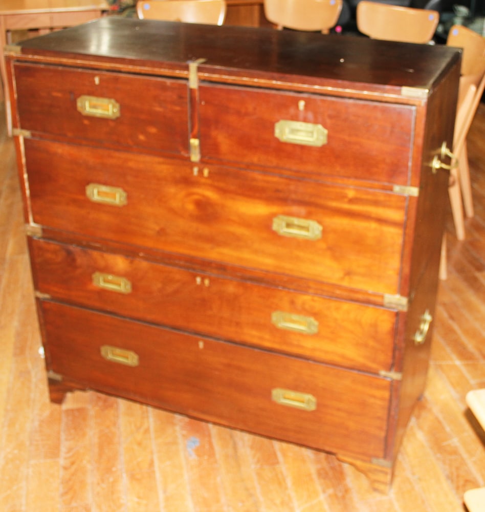 19thC Two-Piece Campaign Chest - 3